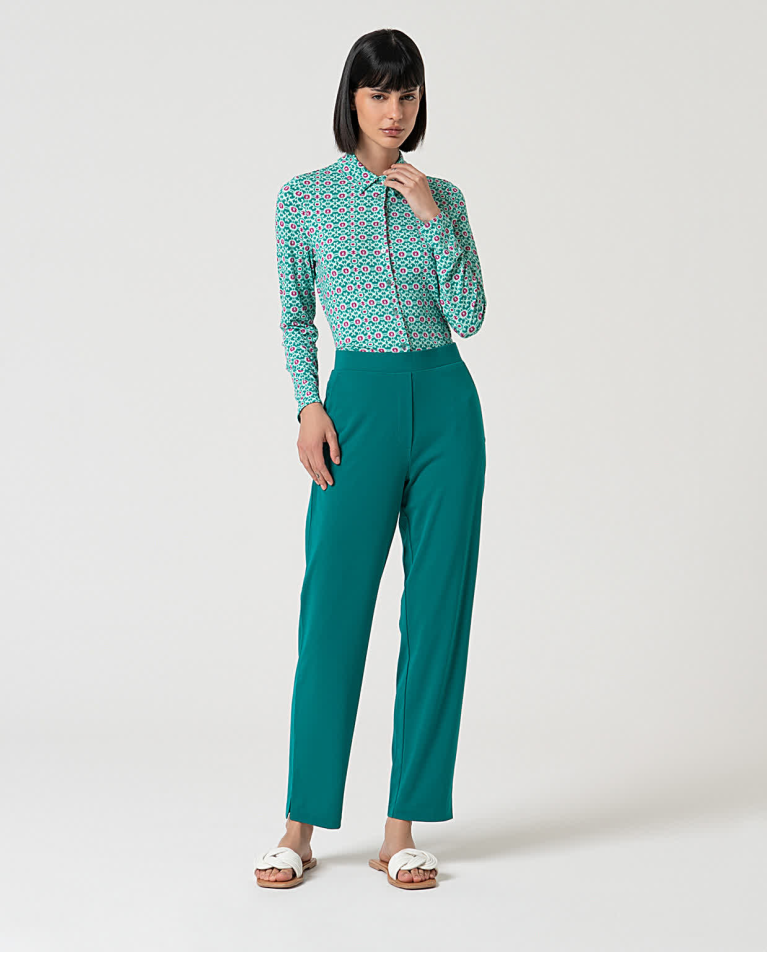 Solid stretch skinny PANTS Emerald