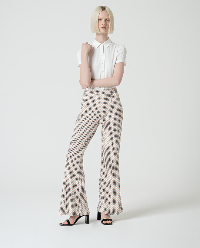 Printed stretch flare PANTS...