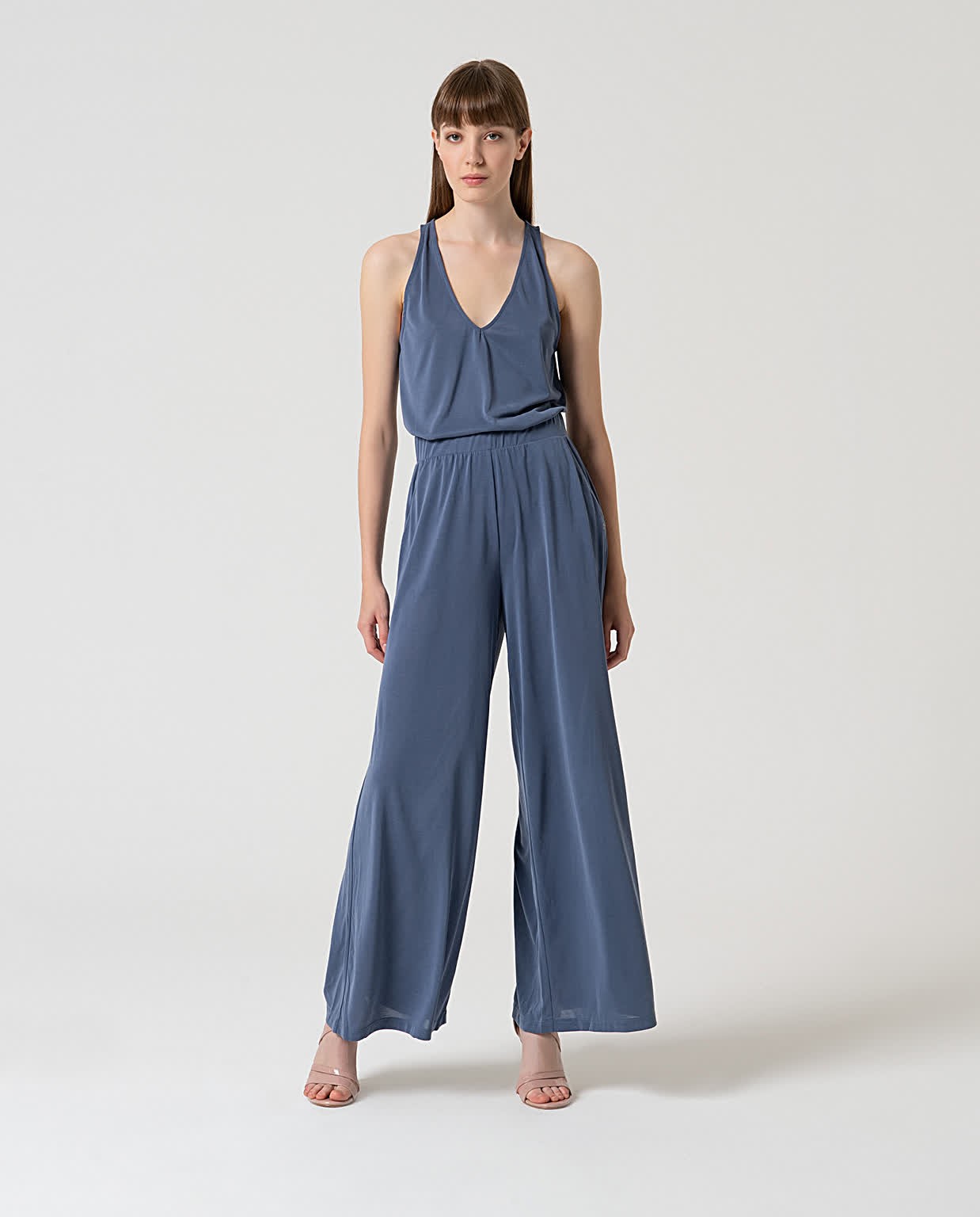 Pantalón largo wide leg elástico Indigo