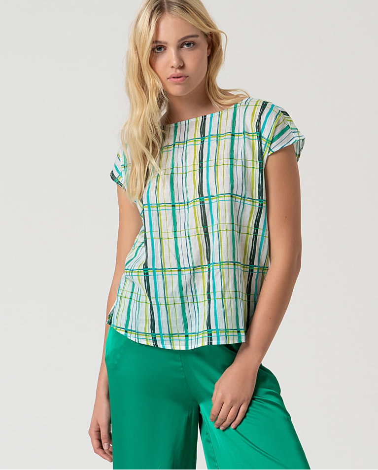 Blusa algodón fluida Verde