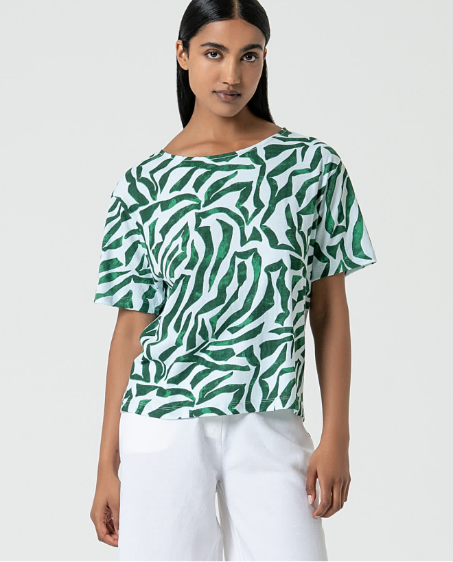 Oversized organic cotton tee Green