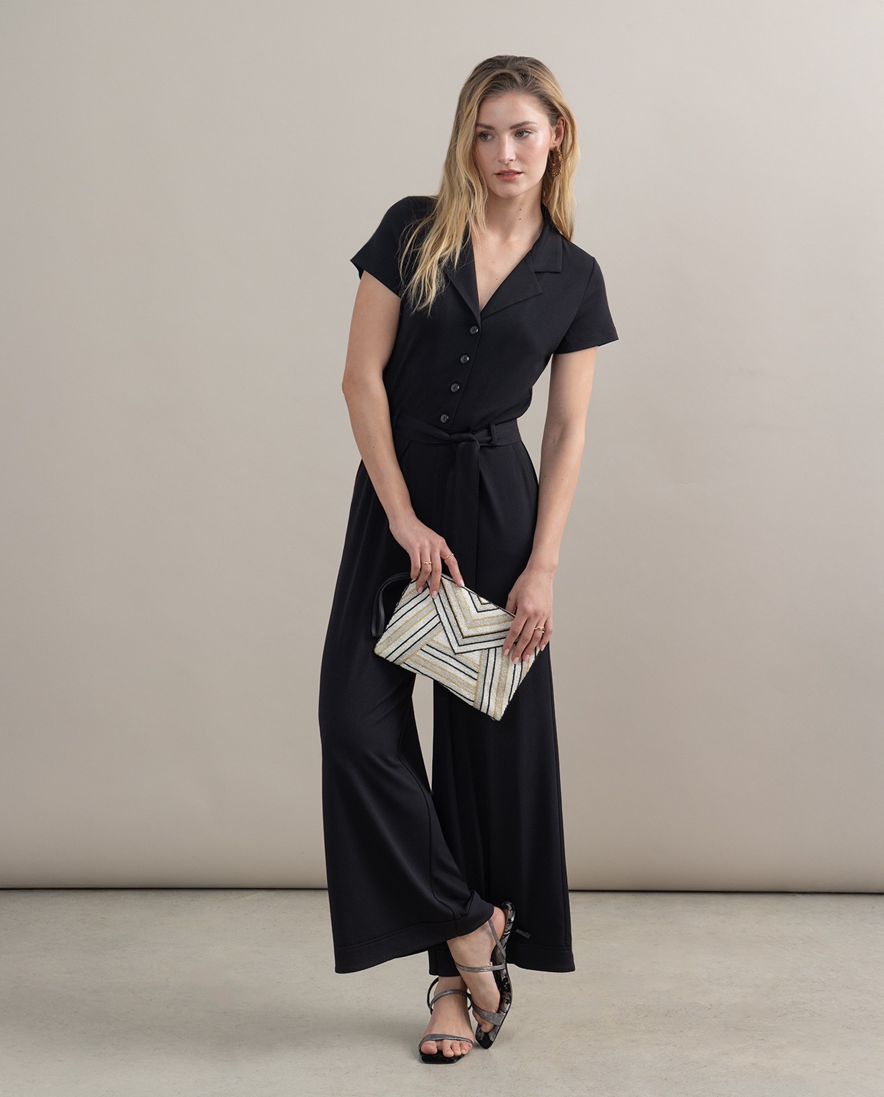 Plain stretch jumpsuit Black