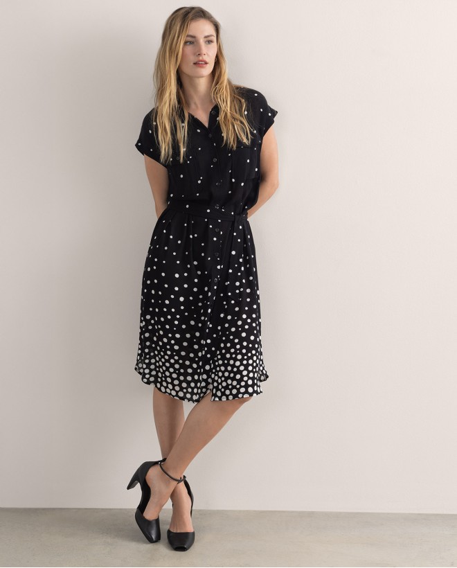 Polka dot short shirt dress...