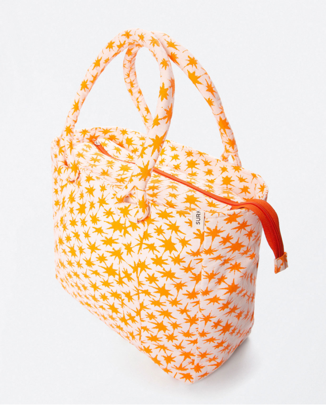 Bolsa de playa de algodón. Asas grandes. Naranja