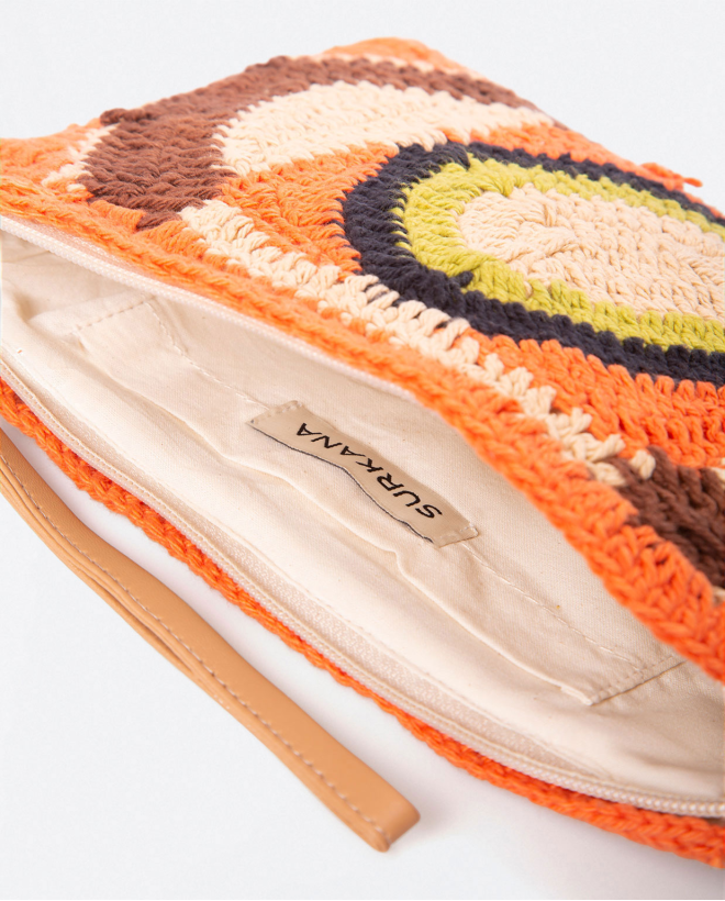 Bolso de mano de rafia. Estampado Multi