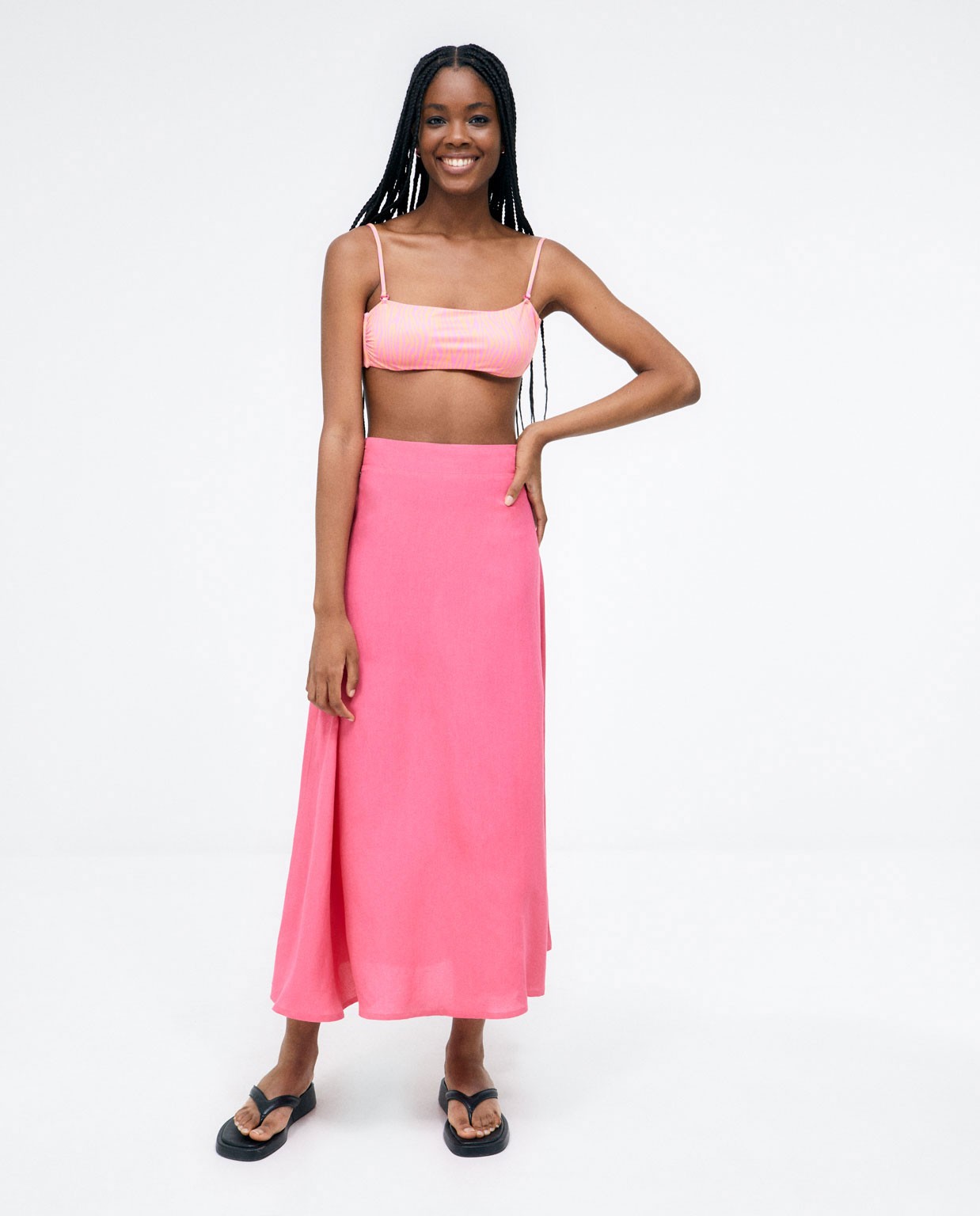 Top bikini bandeau Rosa