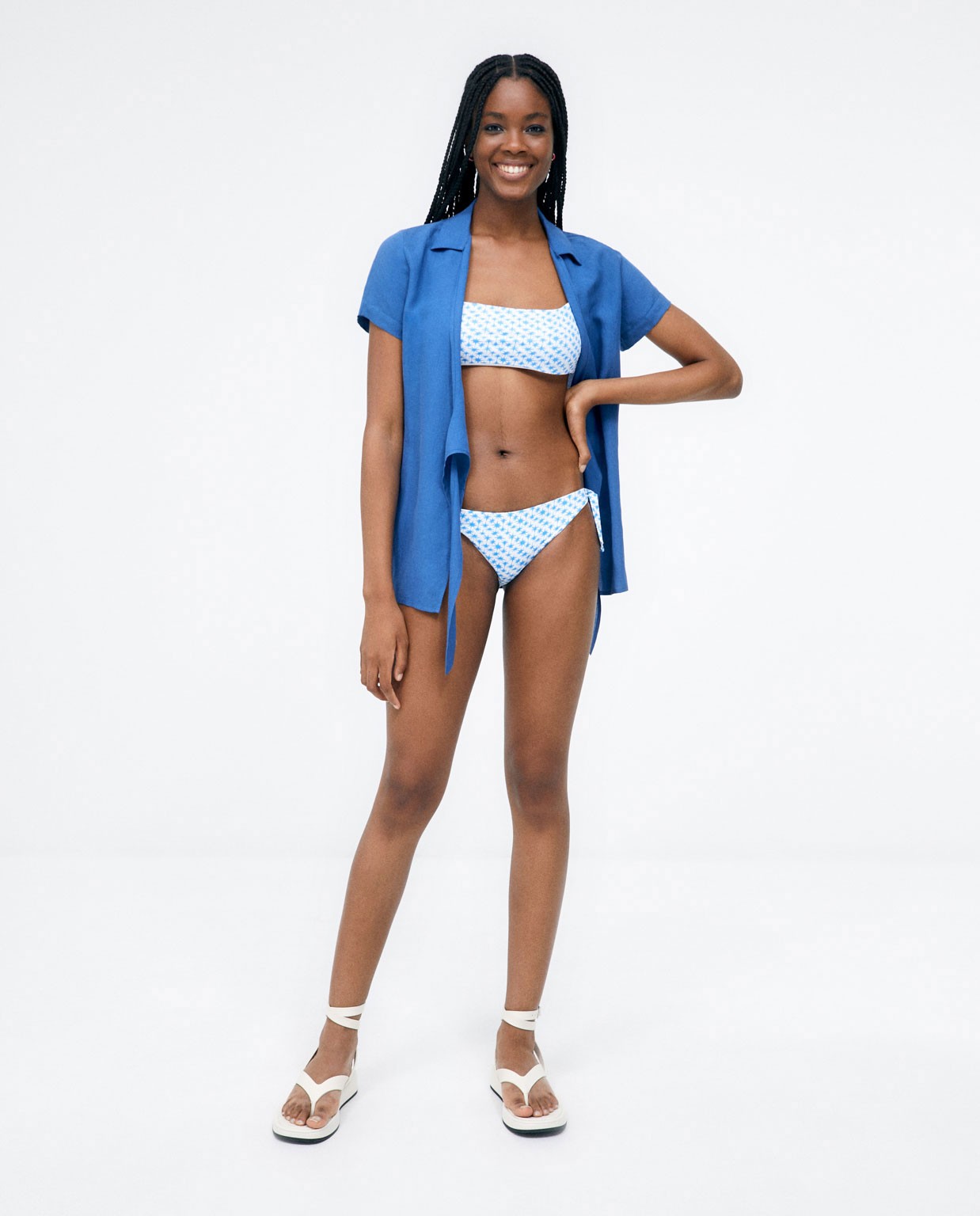 Top bikini bandeau Azul