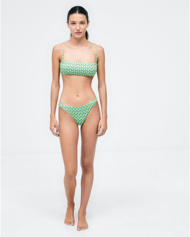 Top bikini bandeau Verde acido