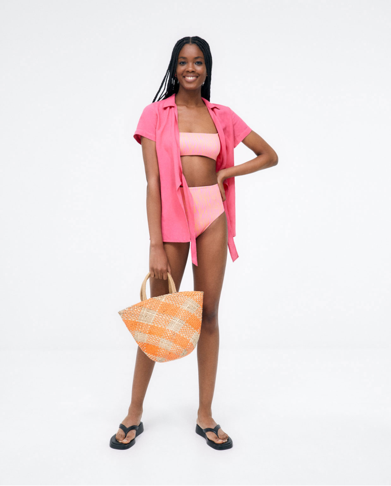 Braga bikini alta Rosa