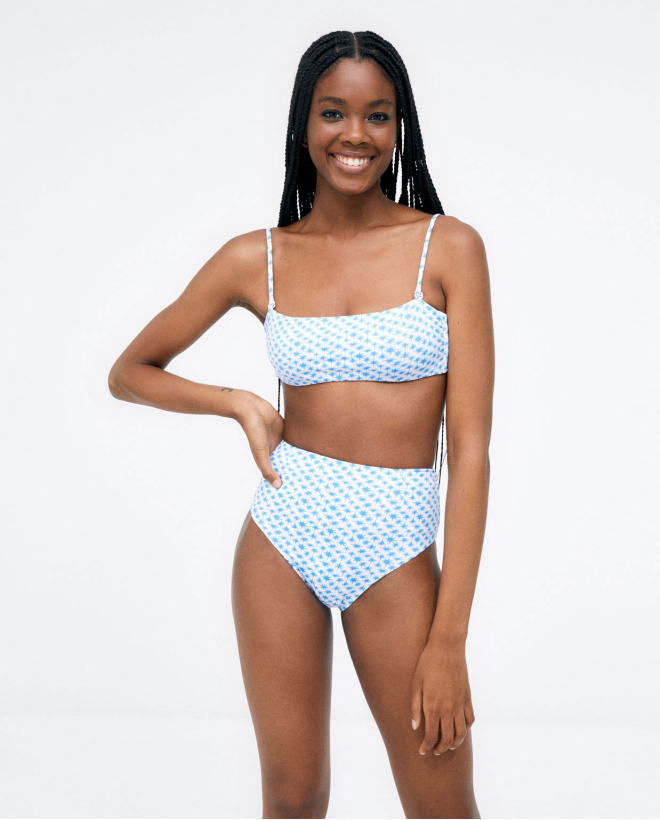 High-waisted bikini bottom Blue