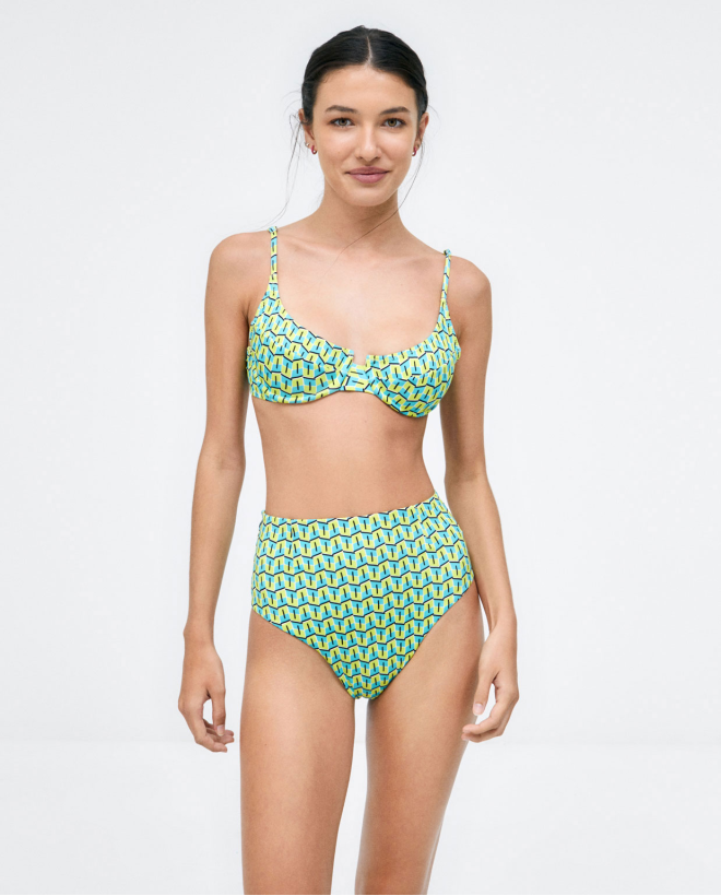 Braga bikini alta Verde acido