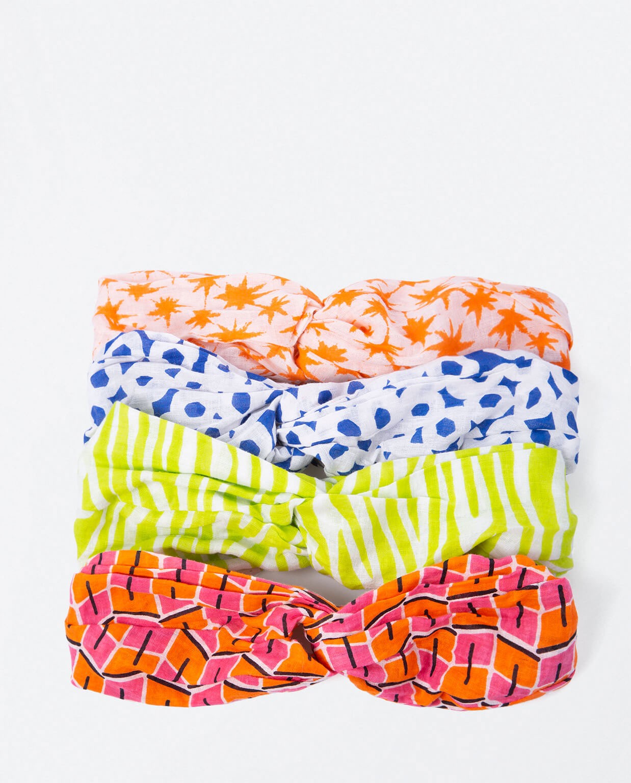 Conjunto de bandoletes de diferentes estampados Verde
