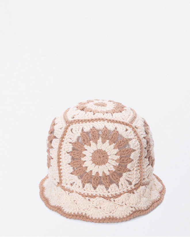  crochet hat Ecru