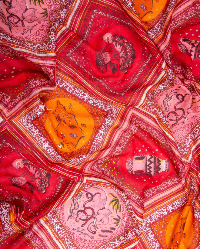  print sarong scarf Red