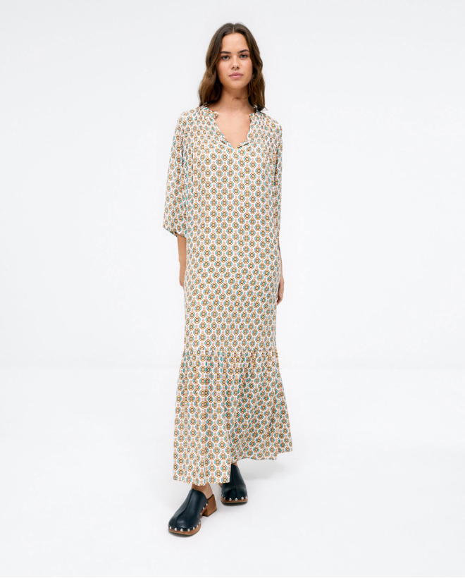 Vestido comprido e amplo Amarelo