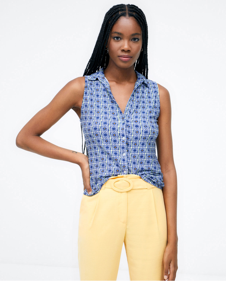 Fisherman trousers with belt. Plain Yellow