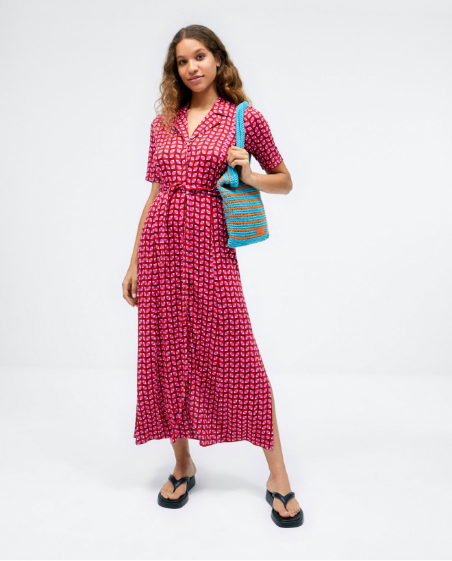 Vestido camiseiro havaiano...