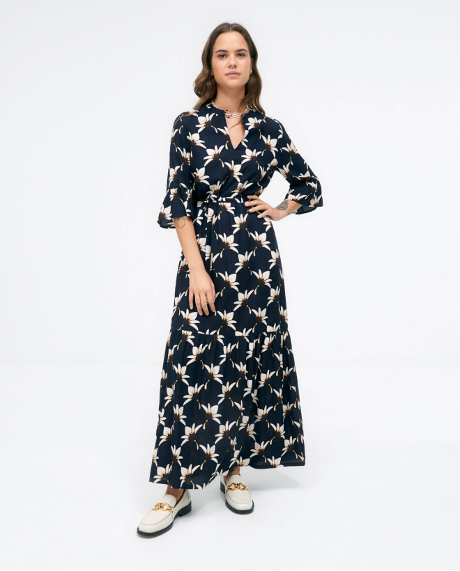 Vestido midi y manga con...