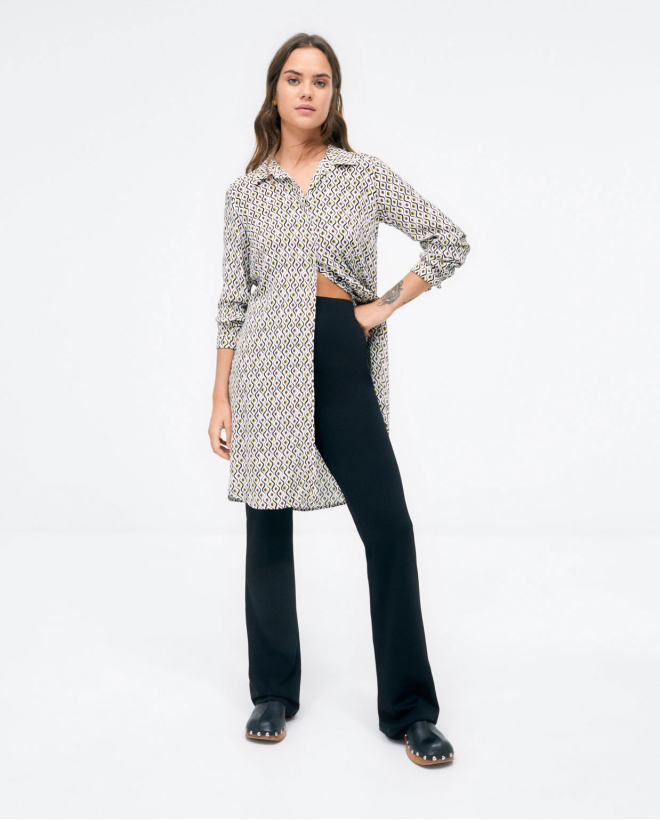 Long sleeve long shirt. Green