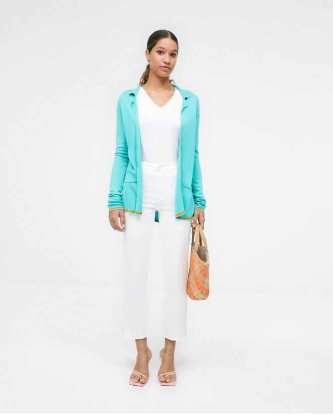 Blazer de malha com bolsos....