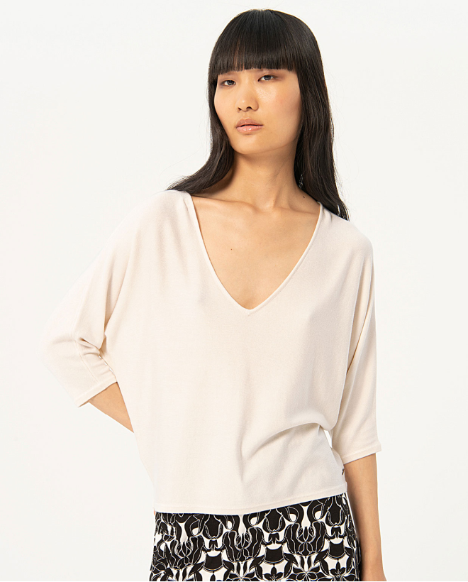 Jersey punto manga japonesa Blanco