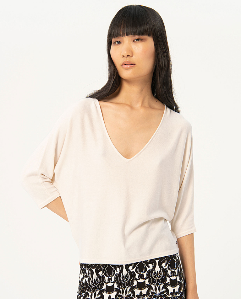 Jersey punto manga japonesa Blanco