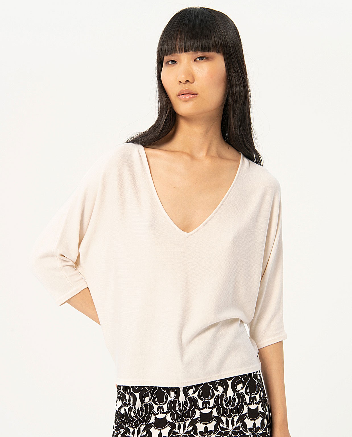 Jersey punto manga japonesa Blanco