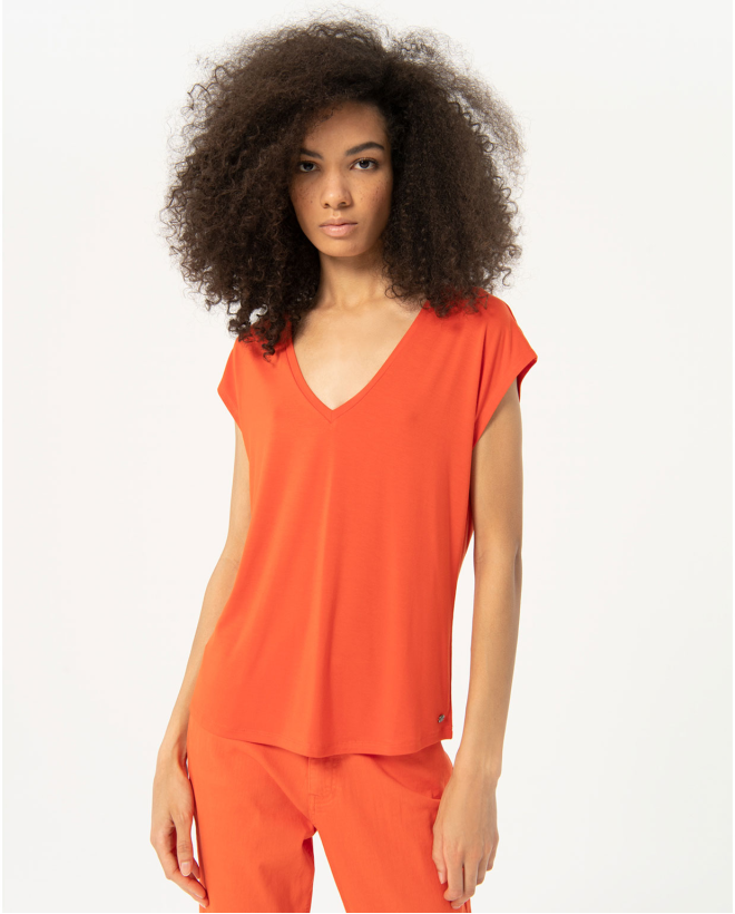 Camiseta elástica sin mangas Rojo