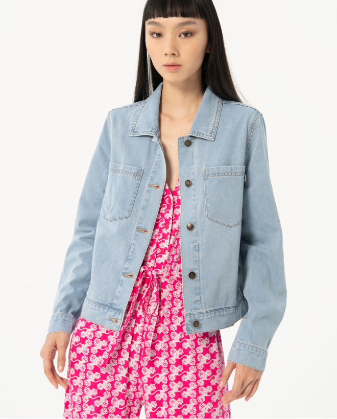 Cazadora denim claro Azul celeste