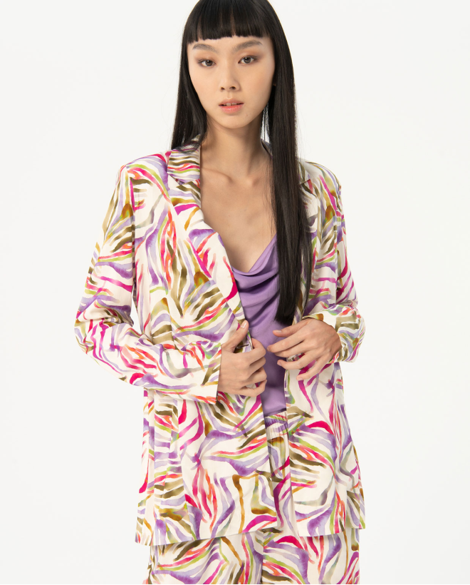 Americana fluida estampada Multi