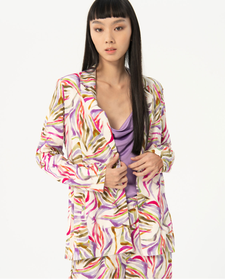 Americana fluida estampada Multi