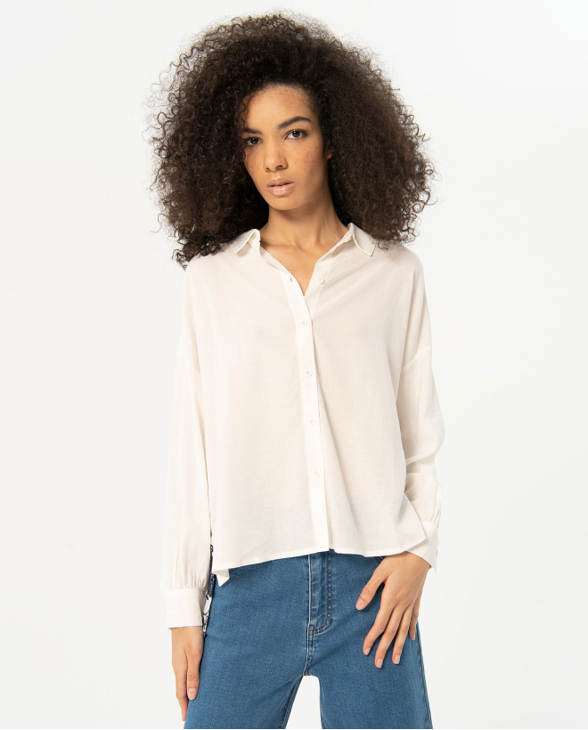 Camisa detalles en crochet Blanco