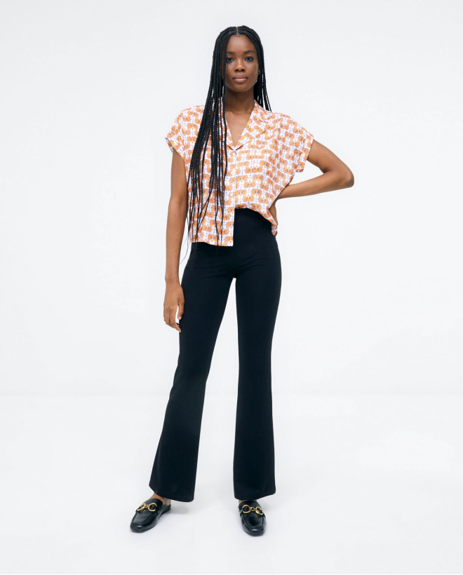 Camisa estilo havaiano Laranja