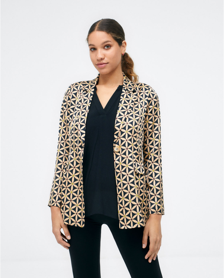 Blazer estampado Preto