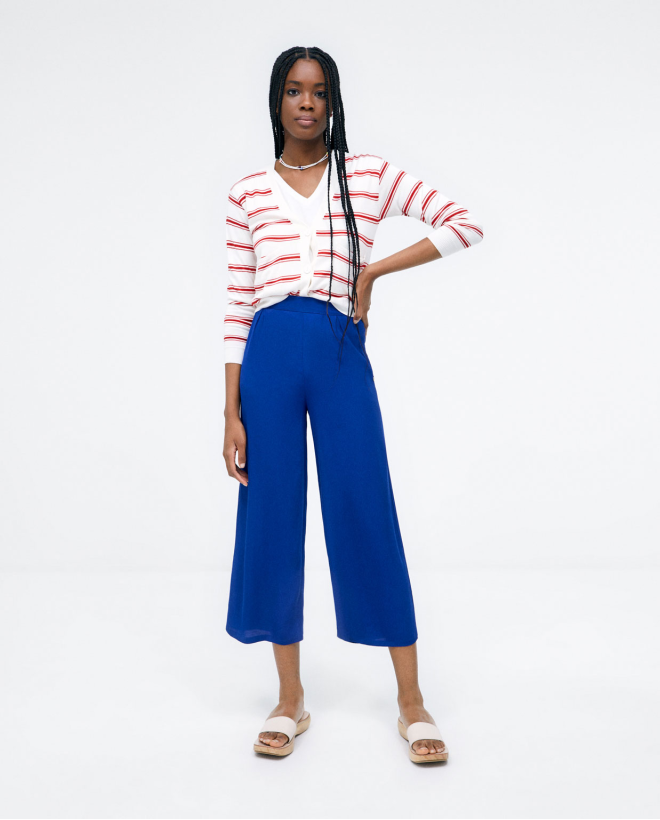 Wide ankle trousers. Plain...