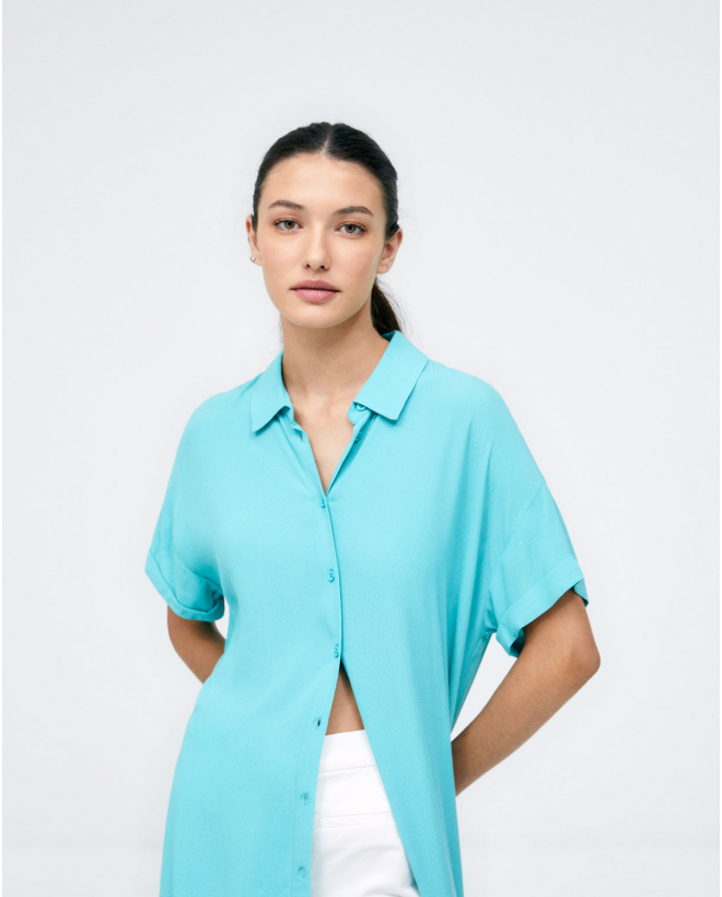 Camisa oversize Turquesa