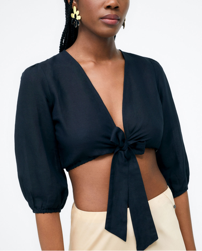 3 4 sleeve bolero knotted...