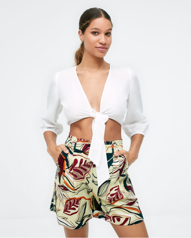 3 4 sleeve bolero knotted...