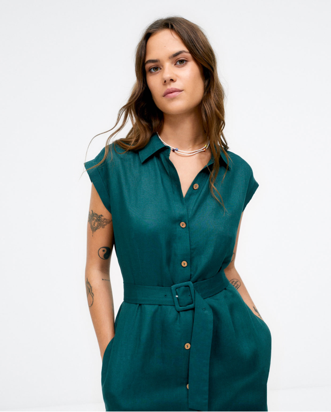 Midi shirt dress. Japanese...