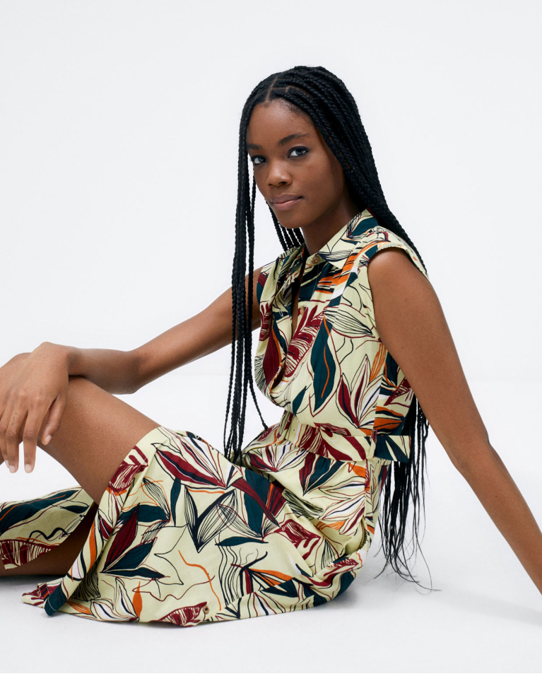Midi dress. Japanese sleeves. Acid green
