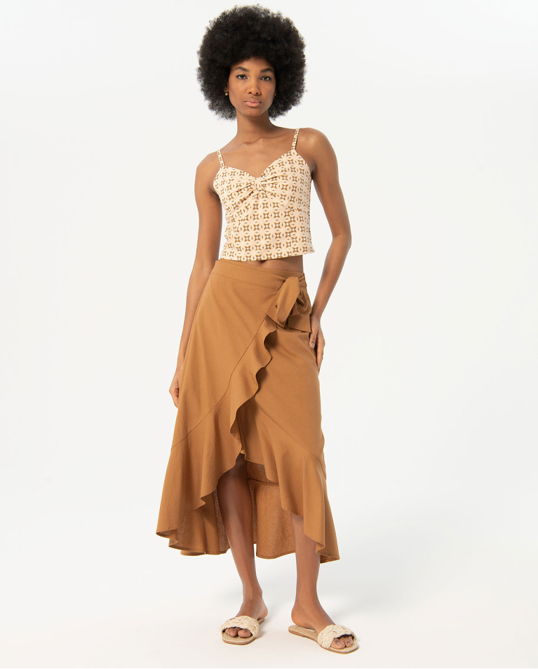Plain ruffled sarong skirt Light came