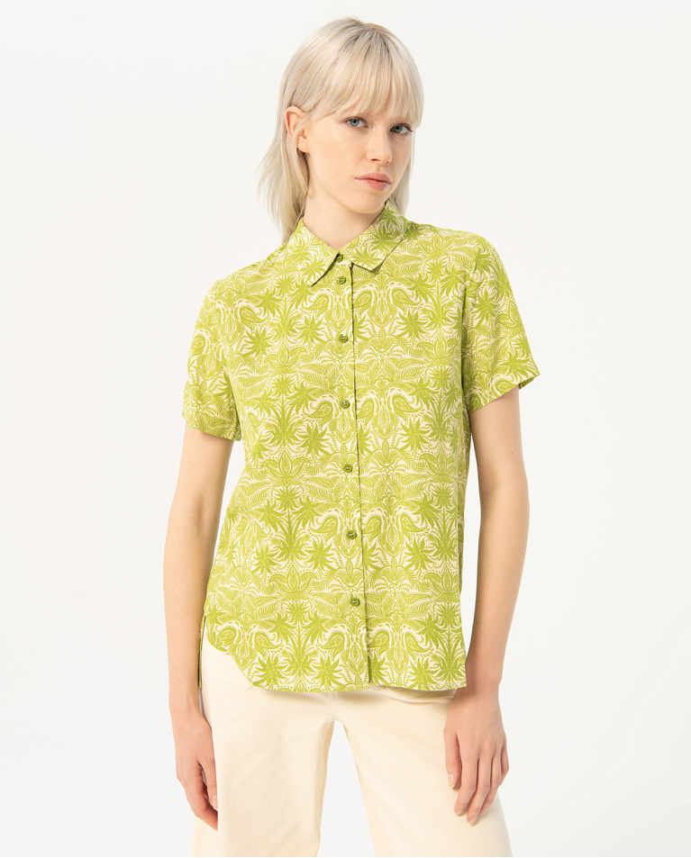 Printed short sleeve shirt Green
