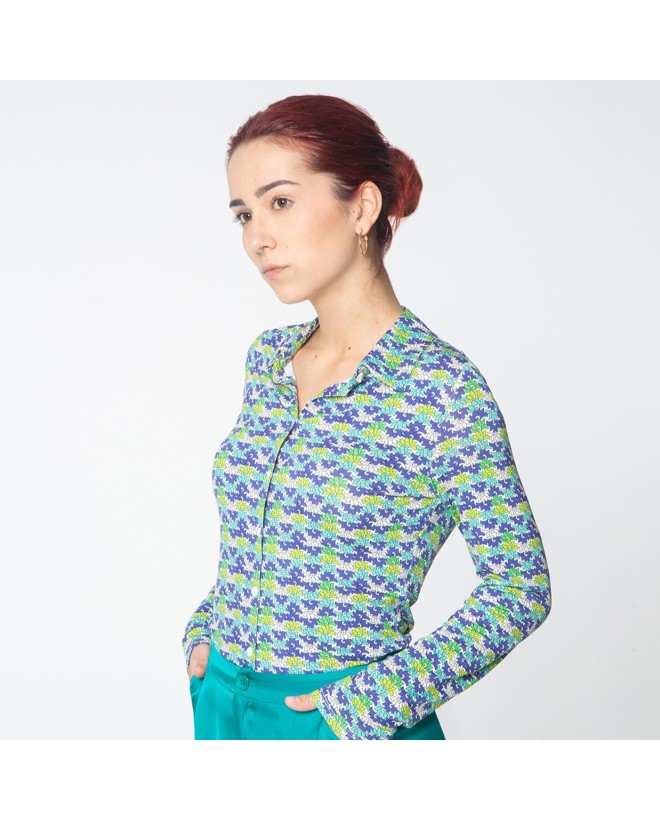 Camisa de mangas largas Azul