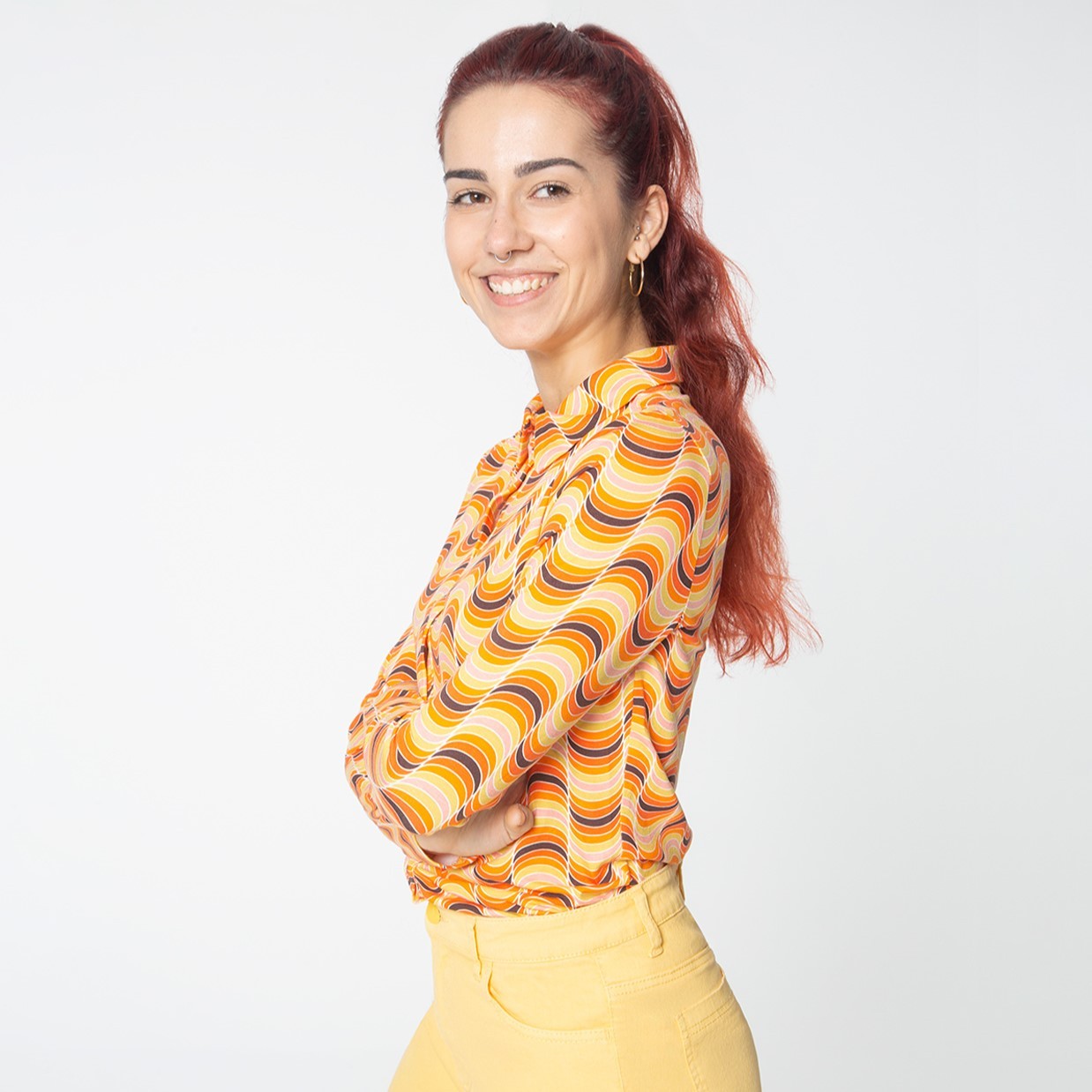 Camisa de mangas largas Laranja