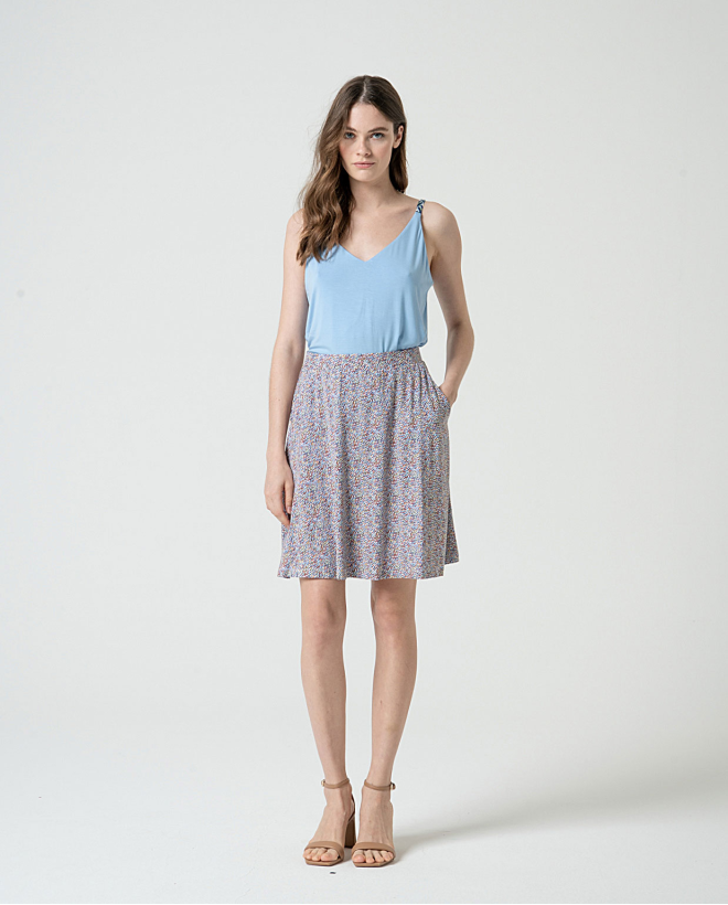 MU:Short flared skirt Blue
