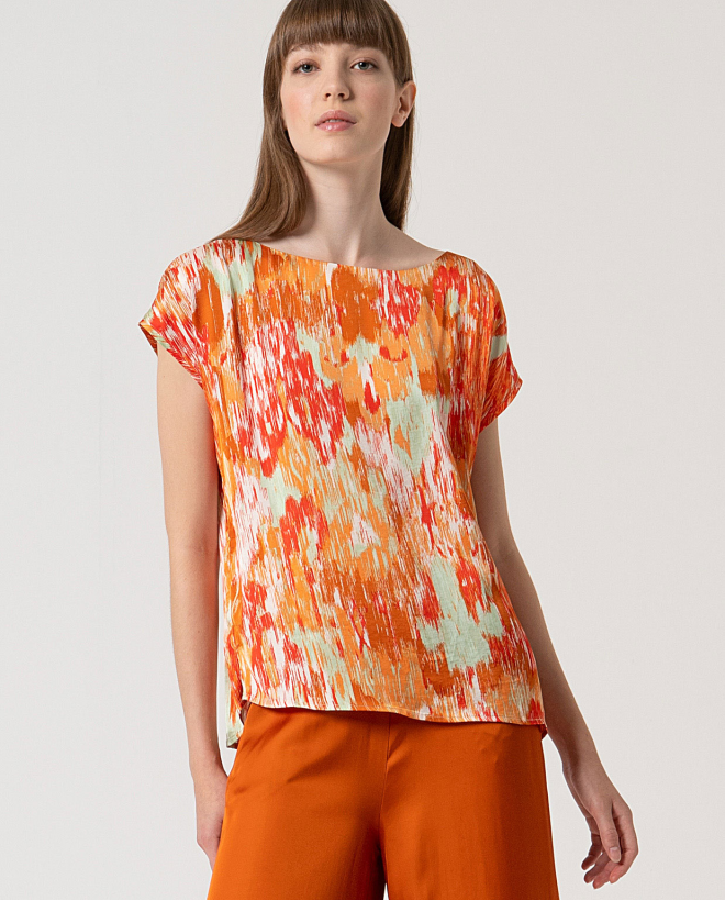 MU:Top decote canoa sem mangas Multi