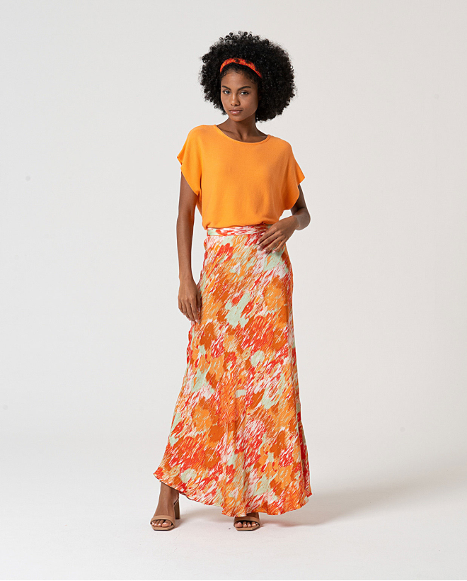 MU:Long A-line skirt Multi