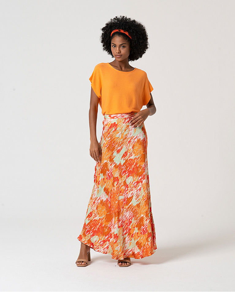 MU:Long A-line skirt Multi