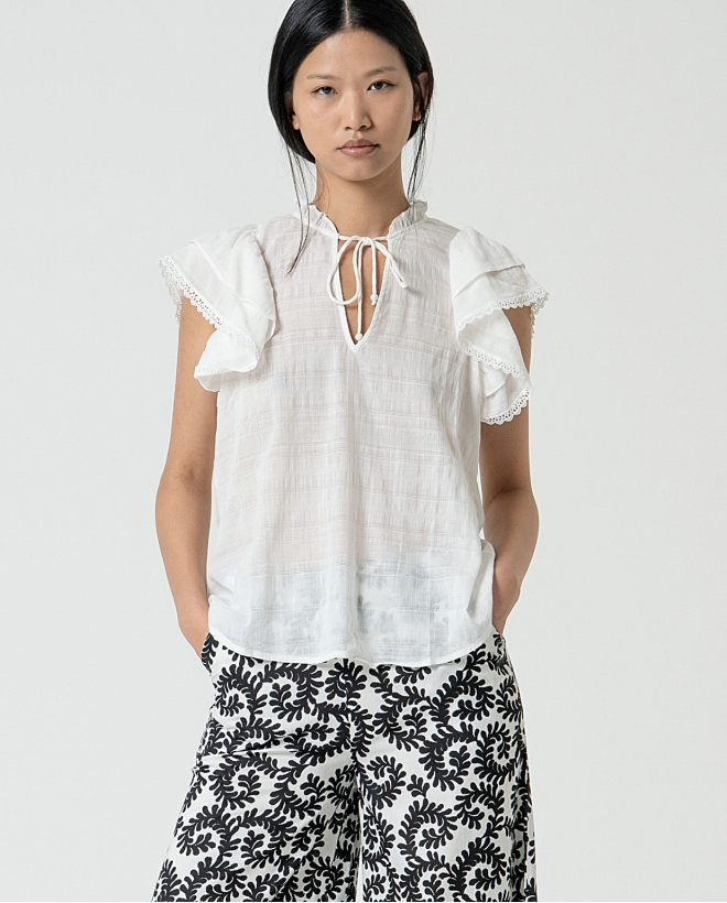MU:Top with ruffles White