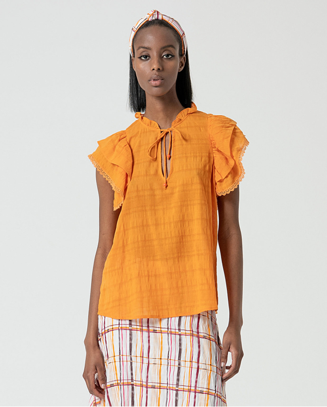 MU:Top with ruffles Orange